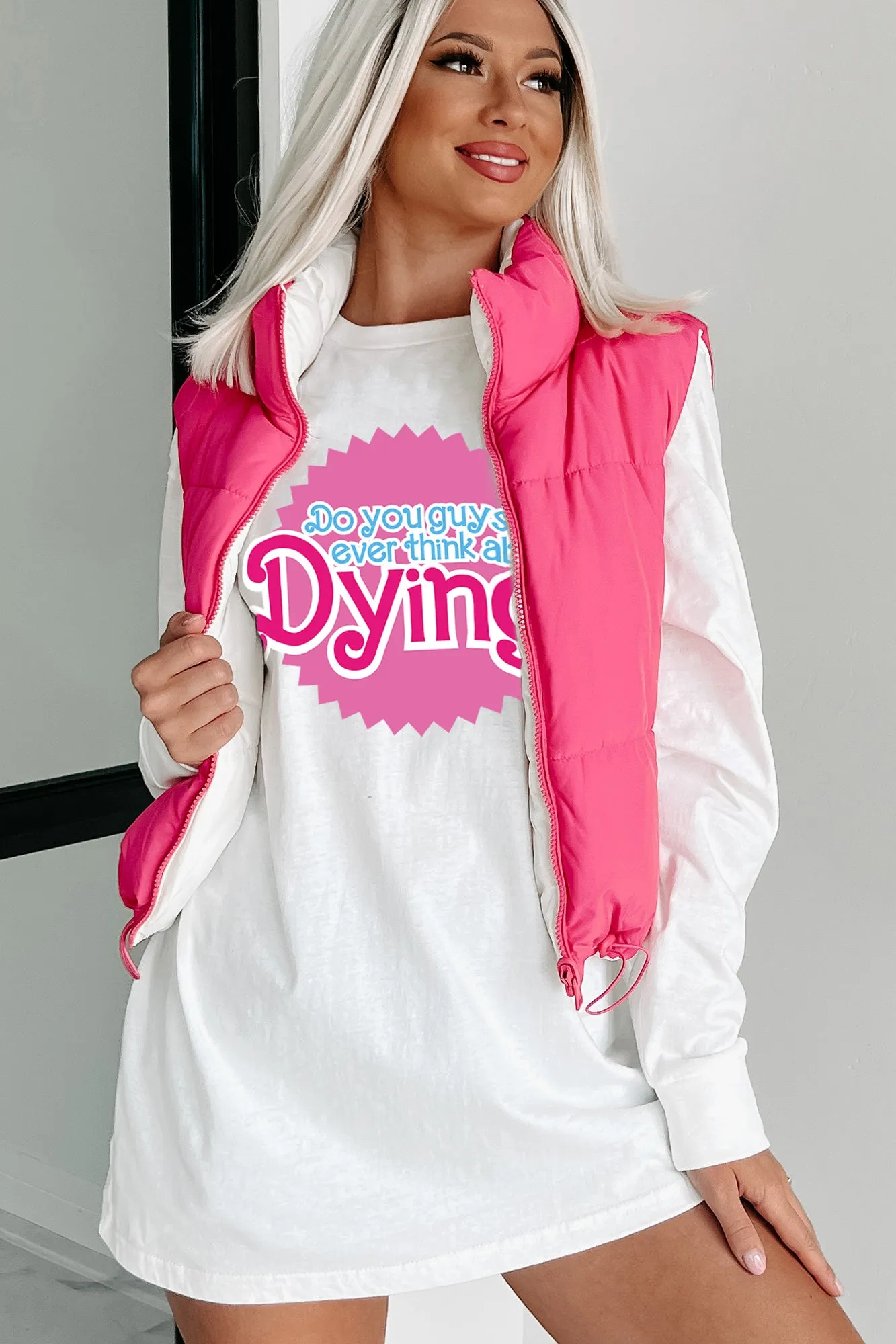 "Think About Dying" Graphic - Multiple Shirt Options (White) - Print On Demand