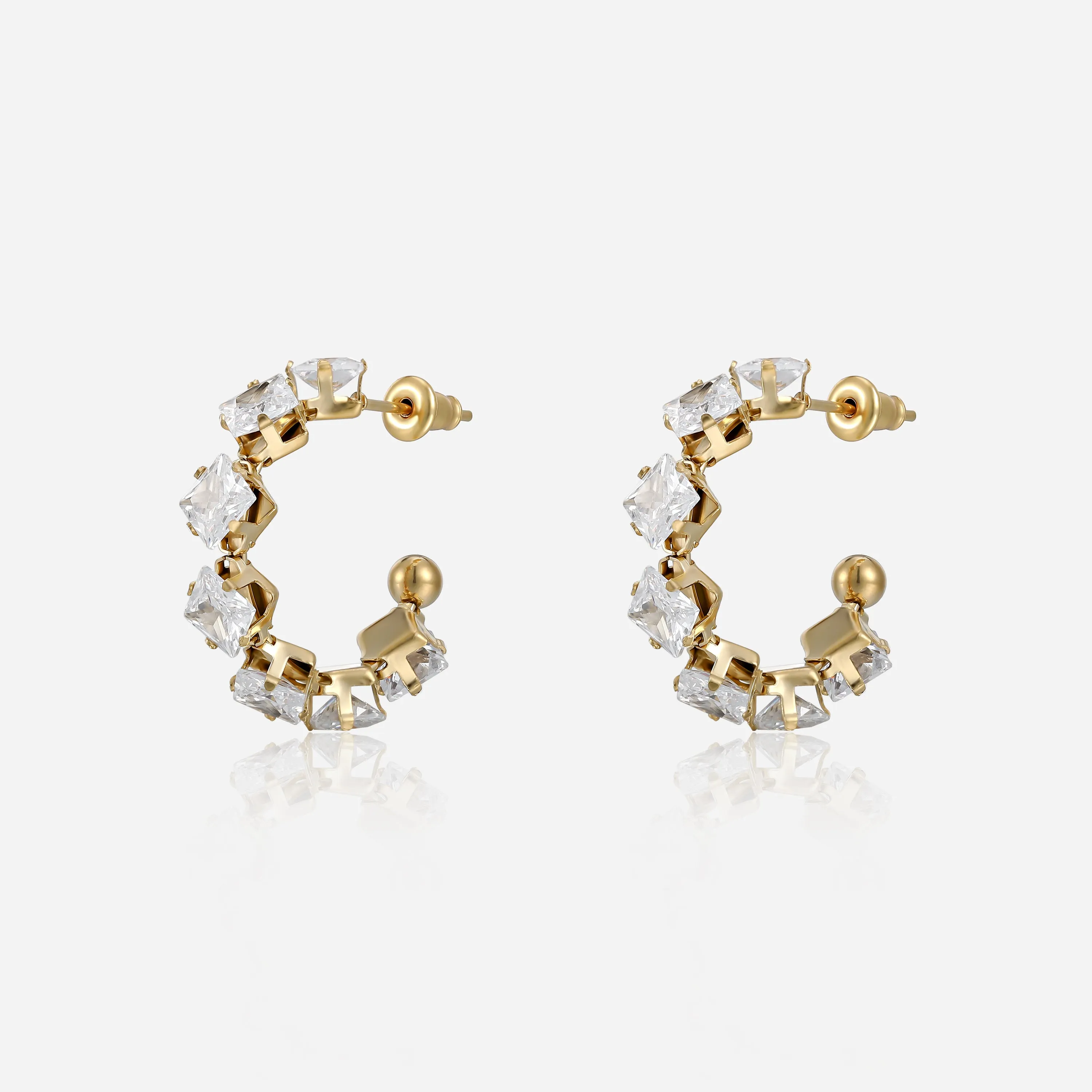 Stevie Crystal Hoops