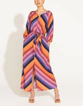 Sunset Dream Flowy Maxi Dress - Sunset Stripe