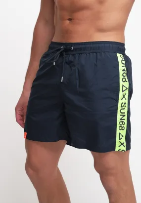 Swim Pant Wht Tape Logo - Navy Blue