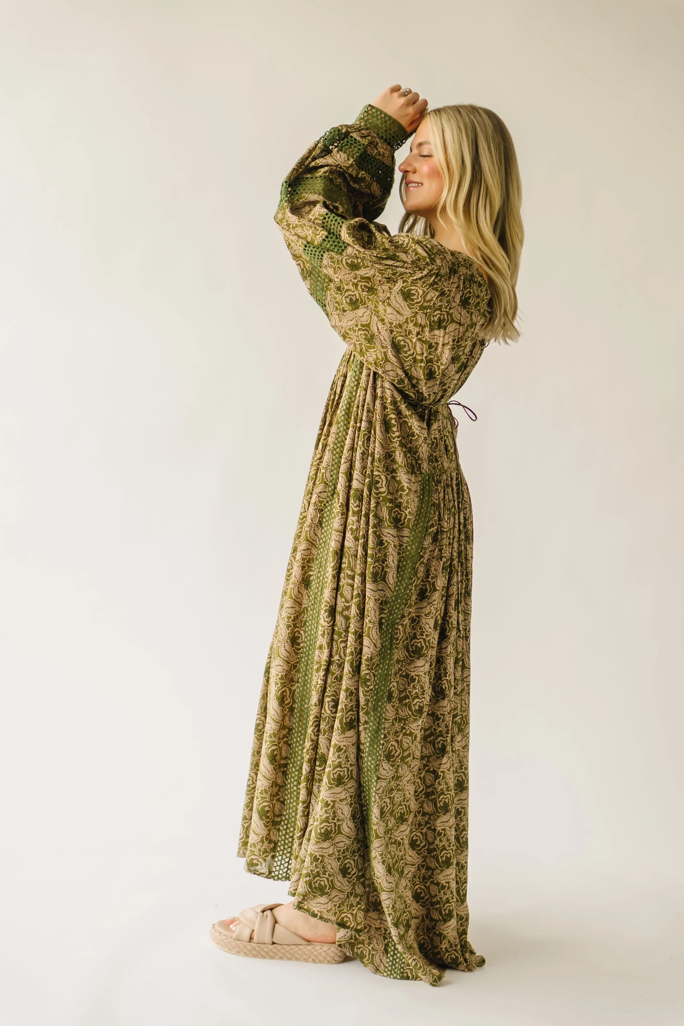 The Pharaoh Patterned Maxi Dress in Green