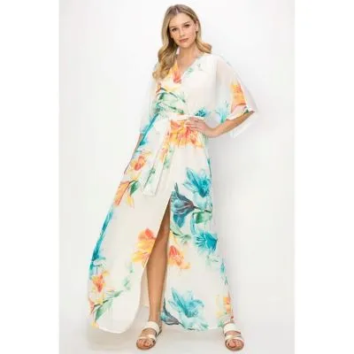 Tropical Print Maxi Dress