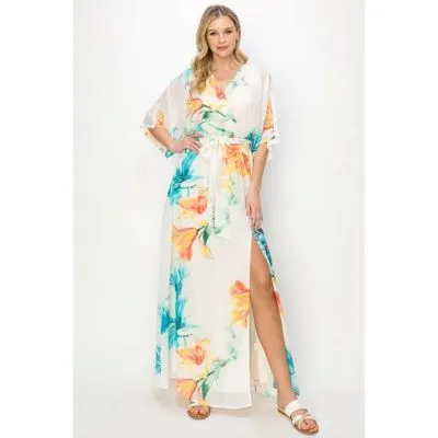 Tropical Print Maxi Dress