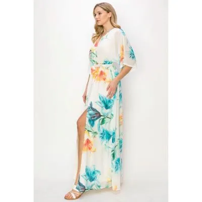 Tropical Print Maxi Dress