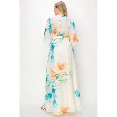 Tropical Print Maxi Dress