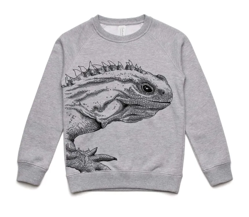 Tuatara (Grey Marle) Sweatshirt (4, 8 & 12 years)