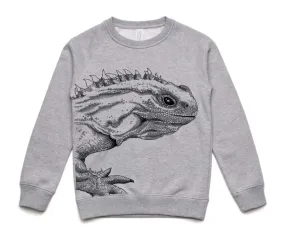 Tuatara (Grey Marle) Sweatshirt (4, 8 & 12 years)