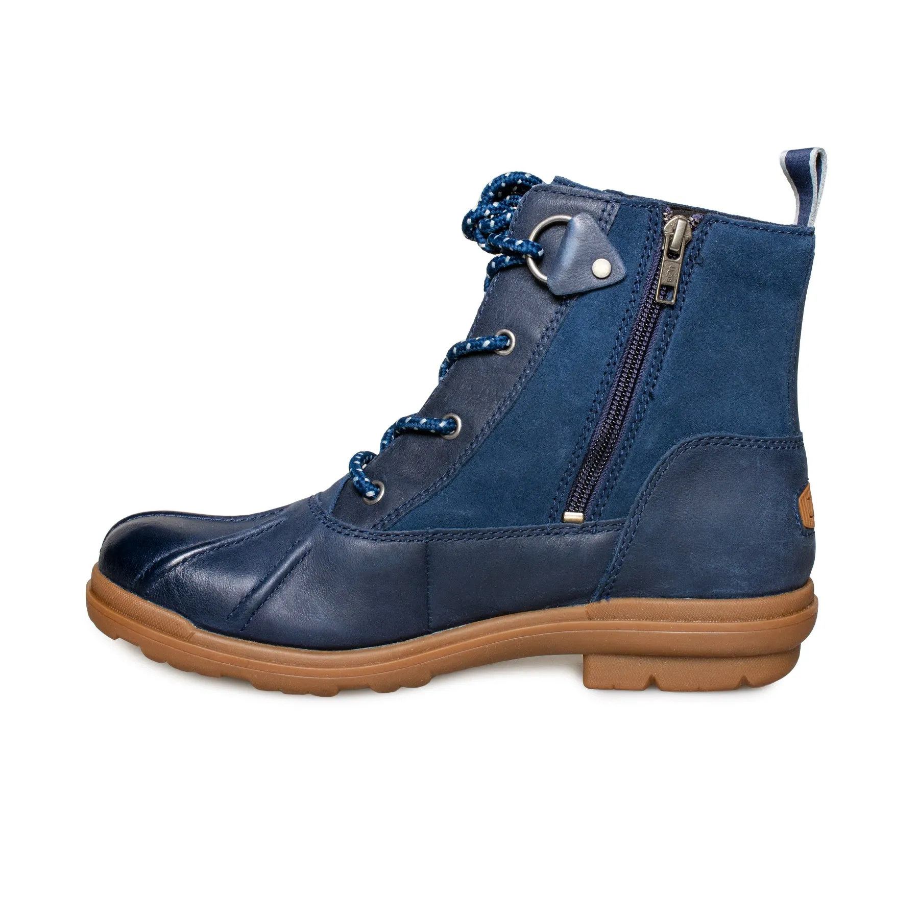 UGG Hapsburg Navy Leather Boots - Women's