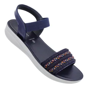 Walkaroo Girls Ankle Strap Heel Sandals  - BT2714 Navy Blue