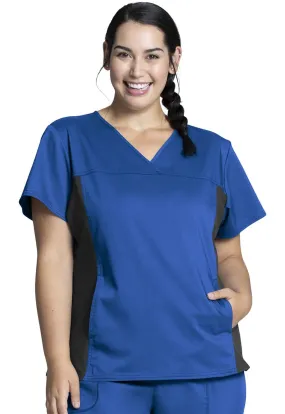 WW Revolution V-Neck Knit Panel Scrub Top WW2875